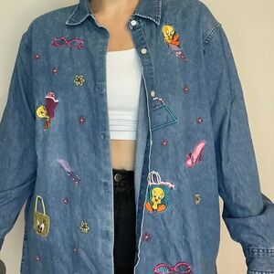 Warner Bros. Studio Store Vintage Denim Shirt 2XL 1385